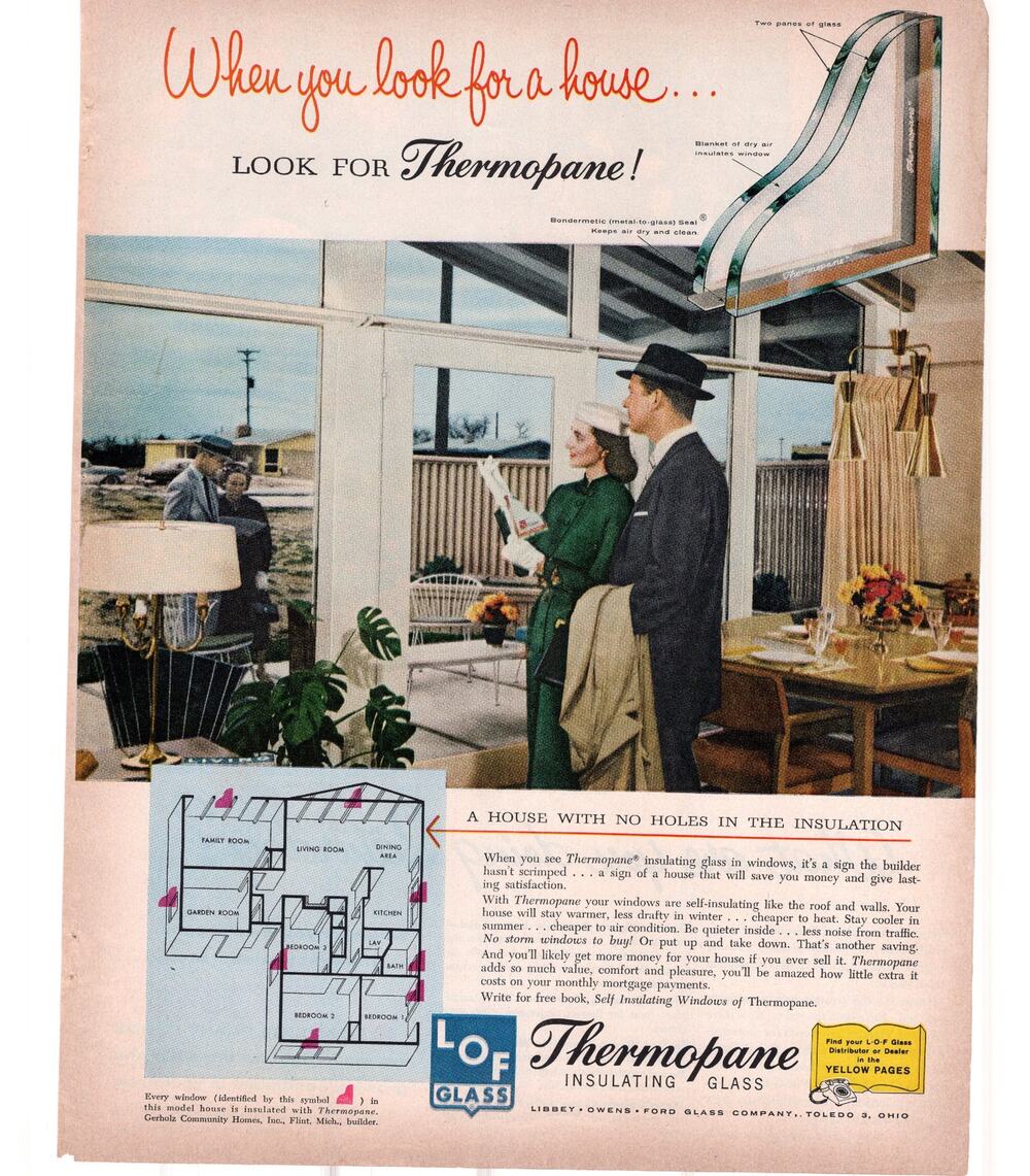 Thermopane Glass / Vigoro Plant Food Advertisement 1960s Vintage Home Garden